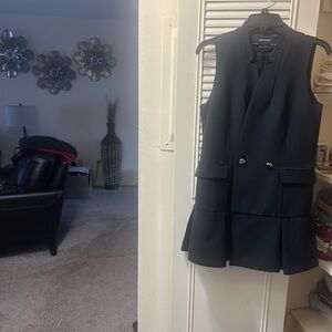 Zara Black Vest with Gold Buttons